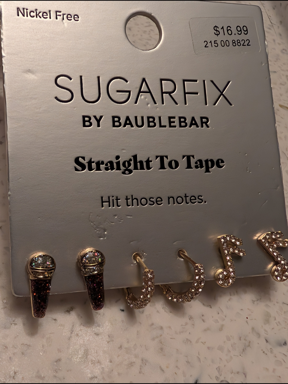 🎤🎶SUGARFIX by BaubleBar Earring Set Music Notes, Microphones, Hoops